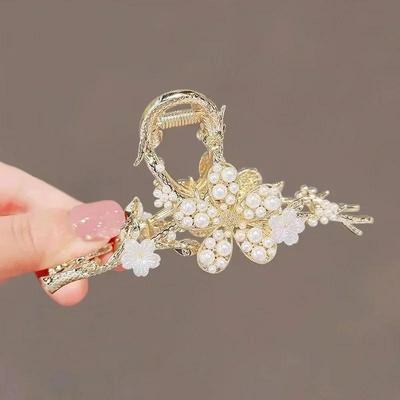 Damenmode Geschenke Elegante Haarspange Perle Strass Blumenmuster Hochwertige Modische Accessoires Kreative Geschenke Dekor