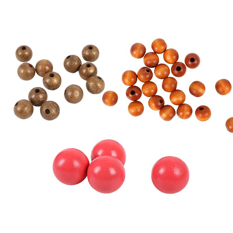 Eco-Friendly Solid Wood Colorful Beads – Natural and Mixed Hues