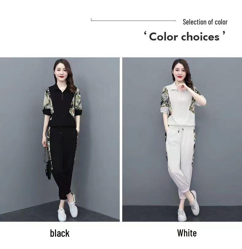 2025 Stylish Korean Summer Tracksuit for Women - Casual Two-Piece Set