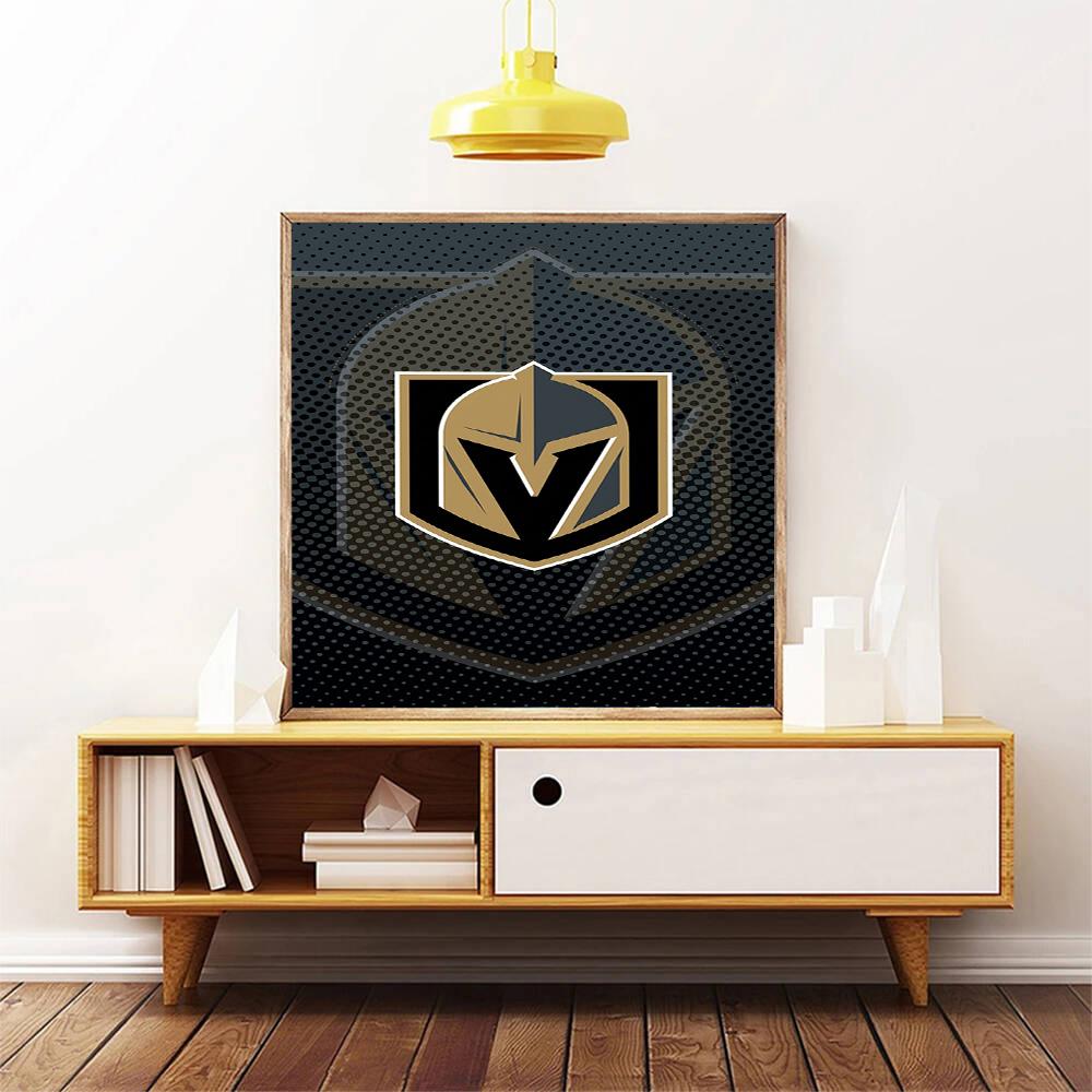 Vegas Golden Knights 5D Round Diamond Painting Kit Diamond Embroidery Painting Rhinestones Mosaic Frameless Handwork Decoration Arts