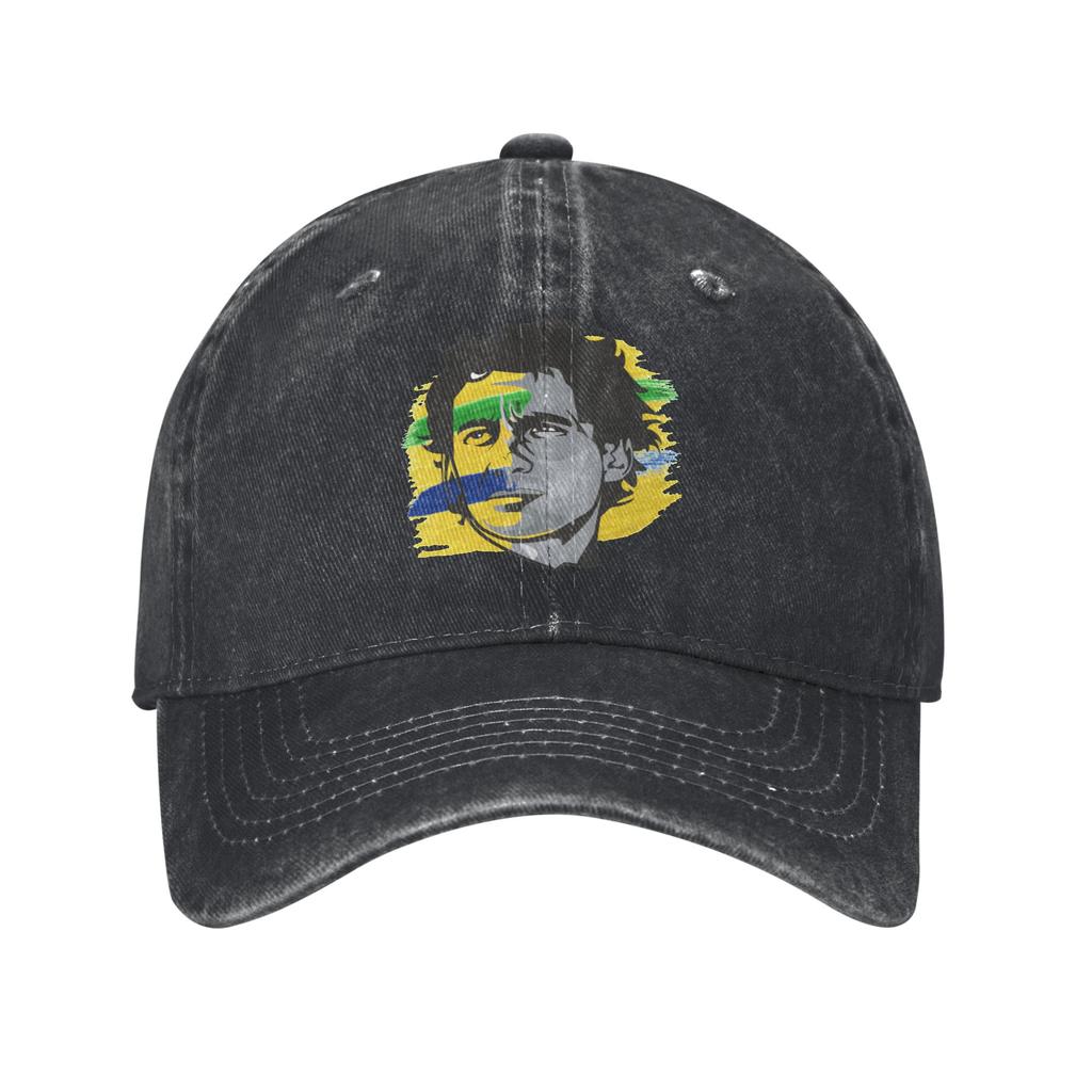 Lässige Ayrton Senna Kunst Baseballkappen Unisex Stil Used Gewaschene Kopfbedeckung Outdoor Sommer Unstrukturierte Weiche Kappen Kappe