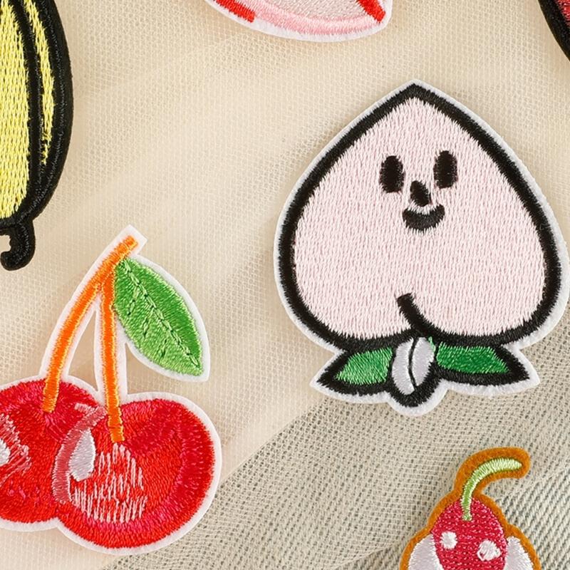 9 Pcs Fruit Series Iron On Patches Cake Repair Patches Strawberry Sewing Patches Embroidered Patches for Clothing Jeans