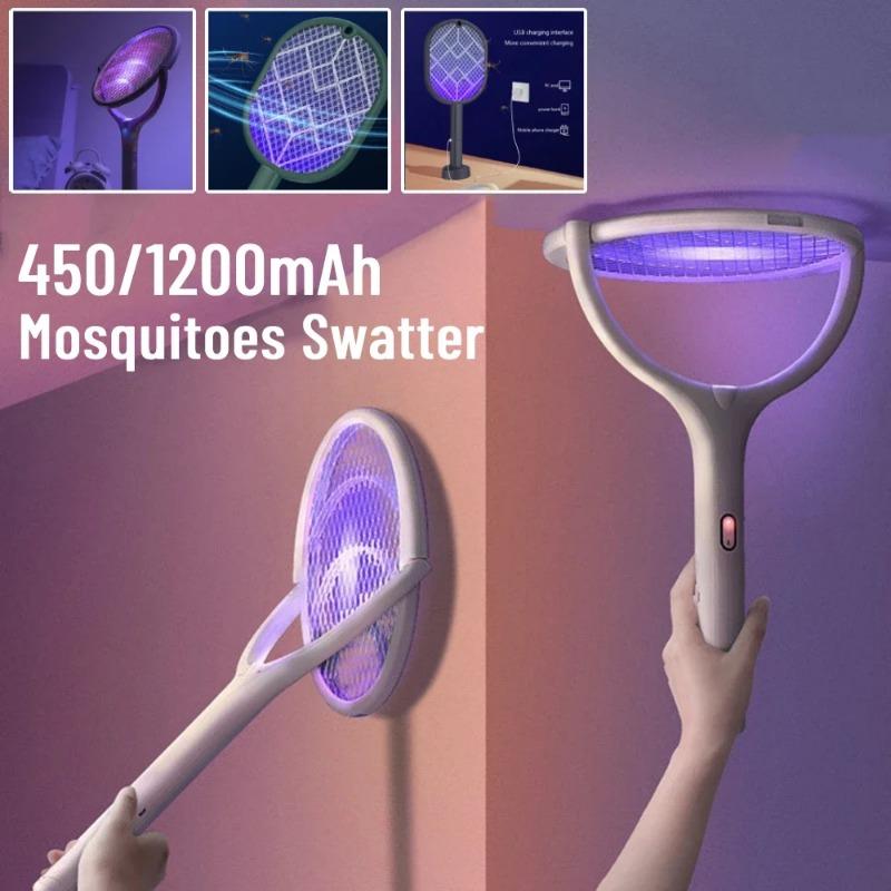 

Ракетка от комаров, лампа с зарядкой через USB, устройство для защиты от насекомых, садовый репеллент от насекомых, электрический шок, мухобойка от комаров белый