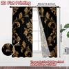 Set Of 2 Flat Printing Curtain Golden Ornamental Flourish Digital Printed Polyester Drapes Family Party Decoration Use Home