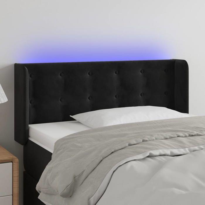 VidaXL LED Headboard Bedroom Furniture Single Bed Accessory Headboard Interior Black 3123708