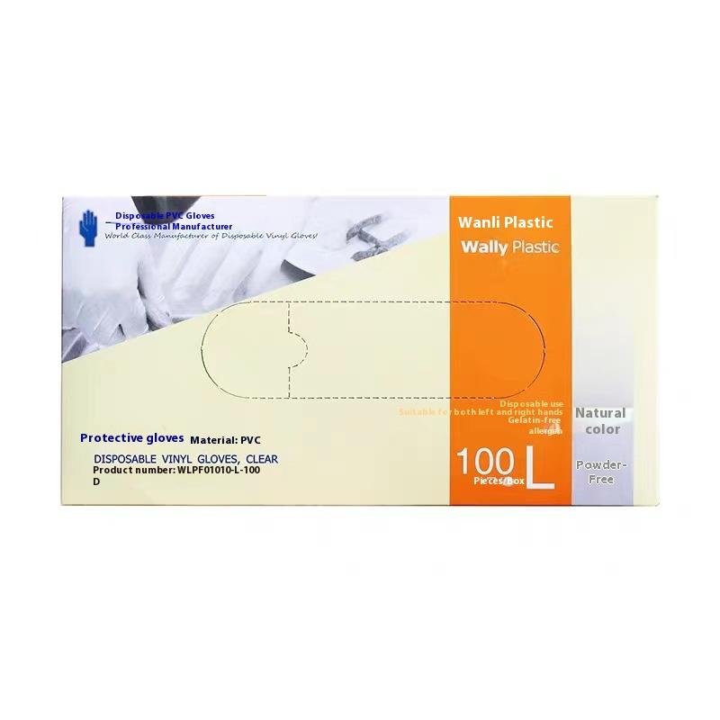 100 Pcs/Box Thickened Disposable PVC Gloves Food-Grade For Catering Kitchen Dishwasher Transparent Durable