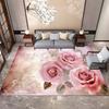 Alfombras nórdicas con flores realistas, decoración para sala de estar, dormitorio, mesita de noche, cocina, baño, alfombra antideslizante para pasillo y puerta