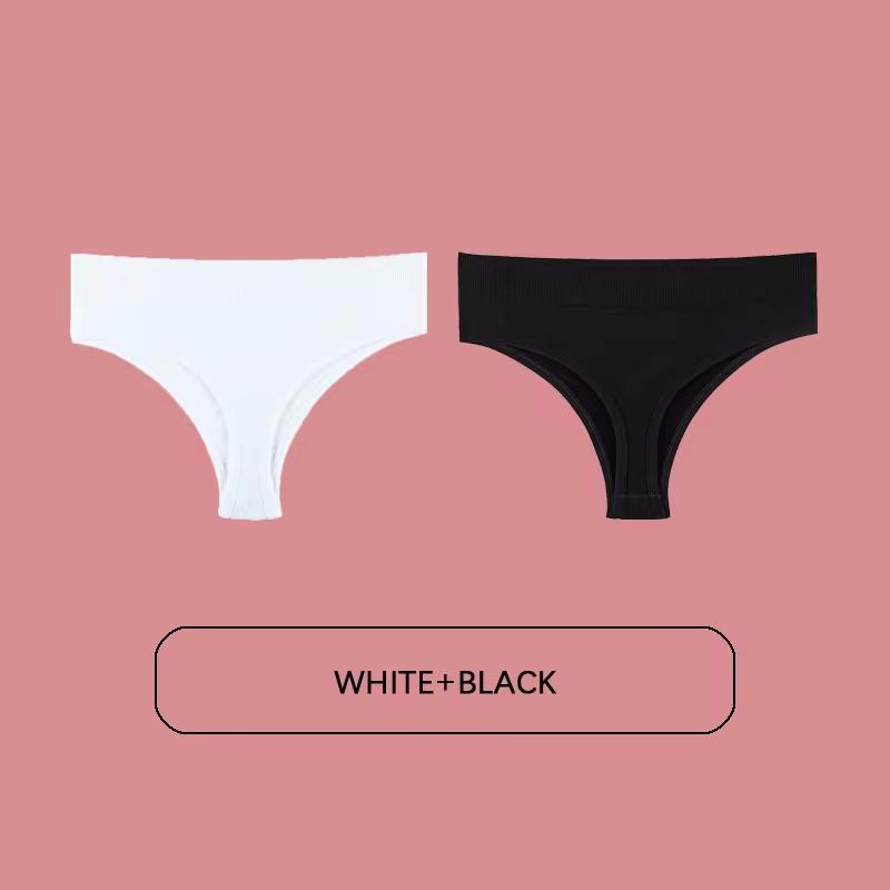 

Женские сплошные трусики 2 шт./комплект, сексуальные стринги со средней талией, женское мягкое нейлоновое нижнее белье, стринги с Т-образной спинкой L