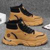 Fashionable versatile high top men's shoes spring autumn new casual minimalist comfortable men thick soled short boots