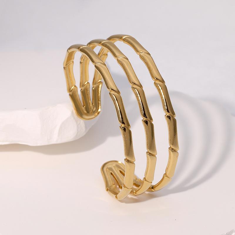 Waterproof Luxury Simple Small Fresh Ins Wind Bamboo Bracelet, Simple and Versatile Personality, High-end Gold-plated Stainless