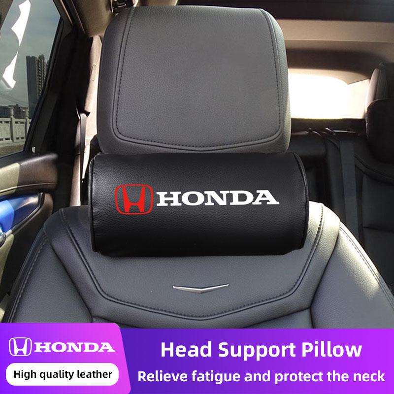 wsdh6 1Pcs Car Logo Leather Headrest Auto Seat Neck Pillow For Honda Civic Fit Jazz Accord Pilot CRV Odyssey Passport City Shuttle HRV