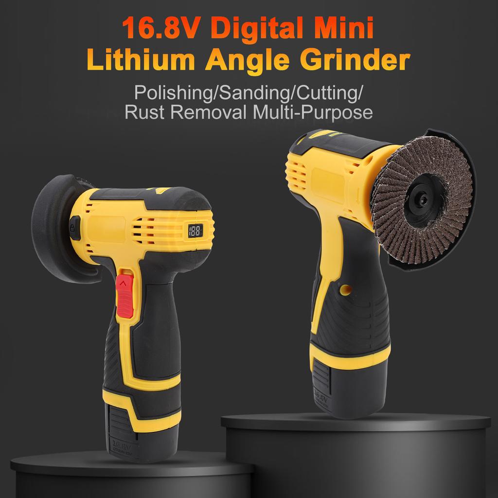16.8V Brushless Angle Grinder with 2x1500mAh Batteries, 17000 RPM Cordless Grinding Tool, Cutting Polishing Machine for