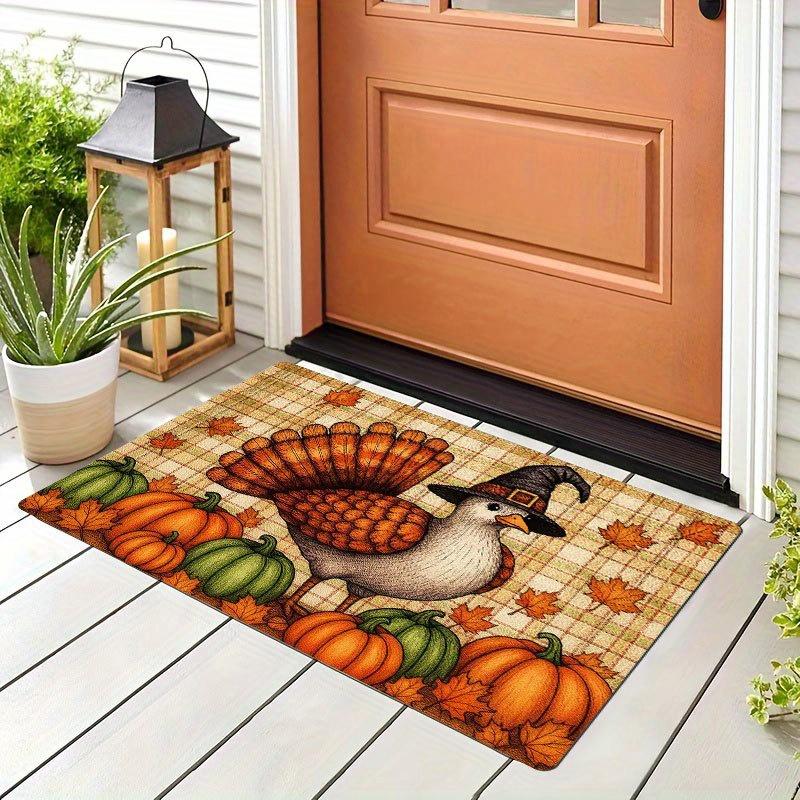 

1 шт. Коврик для пола с рисунком шляпы ведьмы на Хэллоуин, Современный кухонный ковер из полиэстера, Нескользящий красочный ковер для помещений, Для декора дома, ванной комнаты, спальни, гостиной 40*60cm