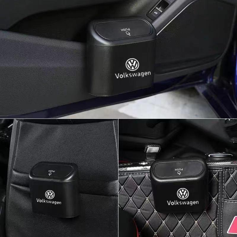 O1New Car Trash Bin Hanging Vehicle Garbage Dust For Volkswagen Golf 5 6 7 Polo Passat Tiguan Touran Jetta B5 Sticker SLLJT-VW