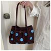 Polka Dot Shoulder Tote Bag Large Capacity Buckle Design For Daily Commuting Shopping