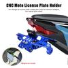 CNC Aluminum Motorcycle License Number Plate Holder Frame Adjustable with LED Light Moto Accessories Turn Signal Light Bracket