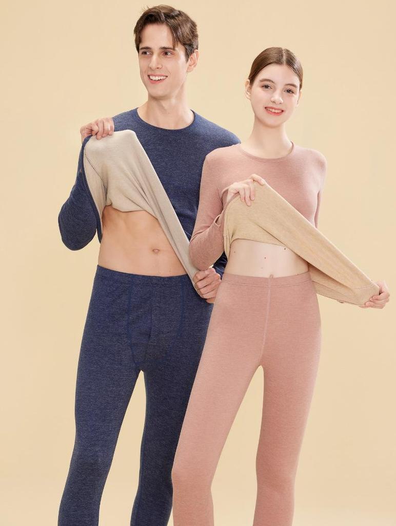 Mulberry Silk Wool Thermal Underwear Set: Velvet-Lined for Men & Women, Perfect for Autumn & Winter