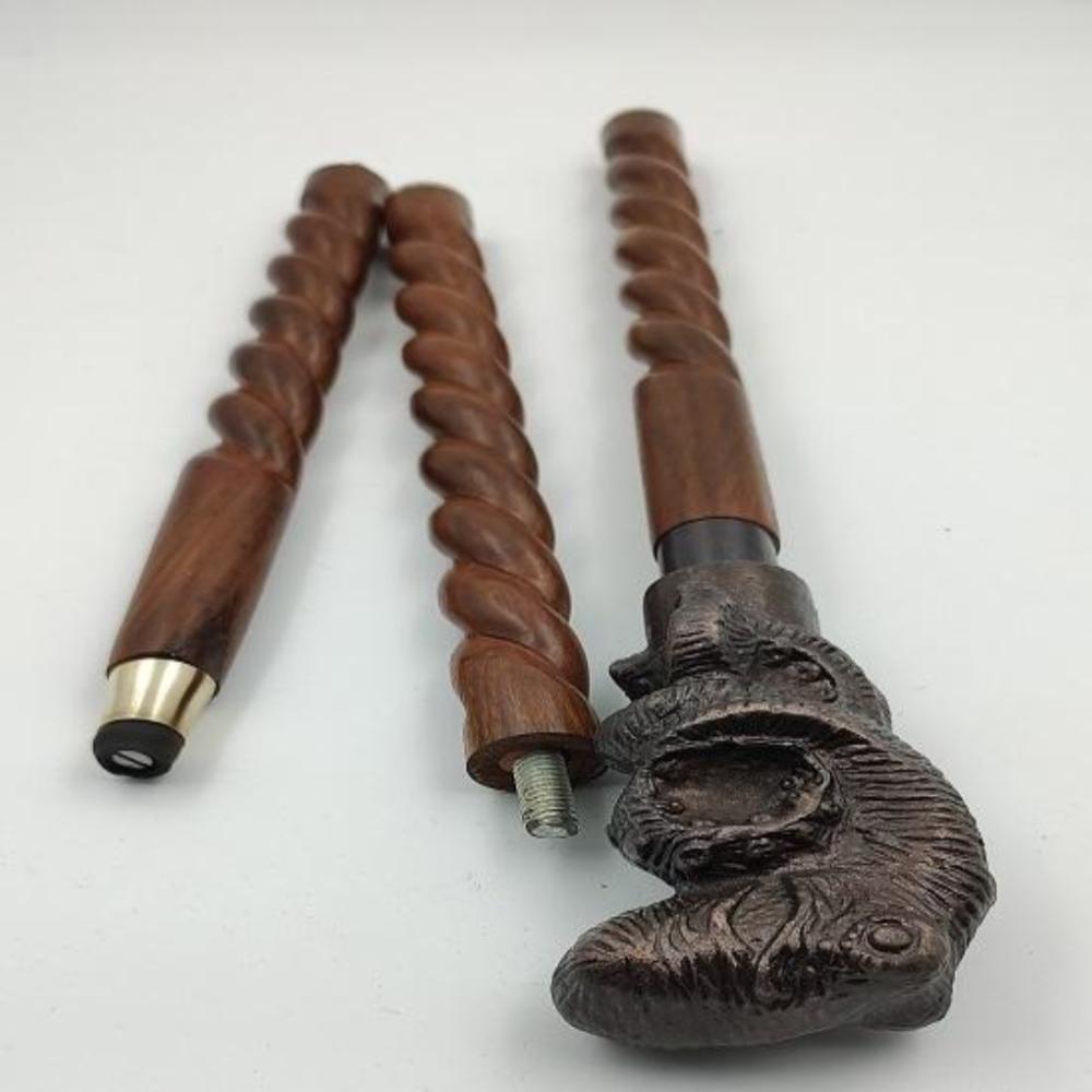 Antique Finish Metal Octopus Handle Walking Cane – 3-Part Wooden Stick, 95 Cm, Decorative Gift