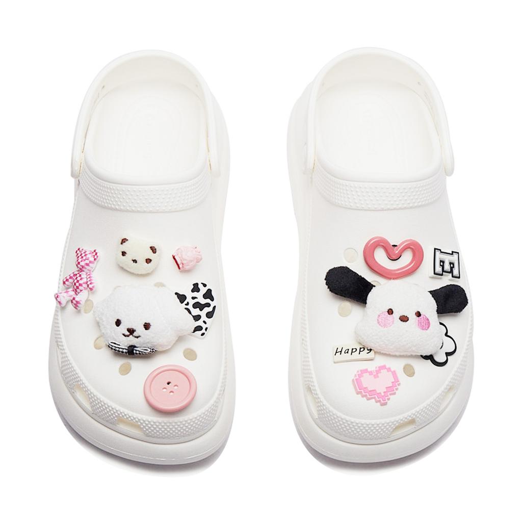 Crocs Crush Clog EVA Bubble Jellyfish Sweetheart Handkerchief Cute American Casual Personality Hole Shoes Unisex Black Pink White