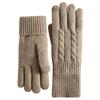 Women's Winter Knitted Touchscreen Gloves - Double-Layer Fleece-Lined, Thick Warm for Outdoor Cycling