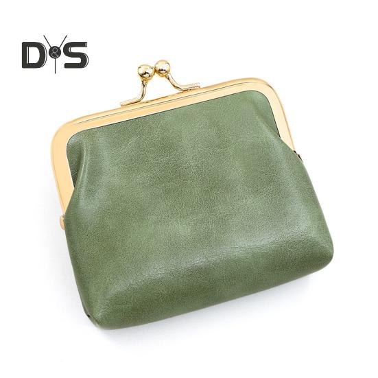 Mini Vintage Coin Purse Faux Leather Kiss Lock Change Pouch Portable Wallet Multi-purpose Keys Earphones Trinkets Lipstick Cosmetic Accessories