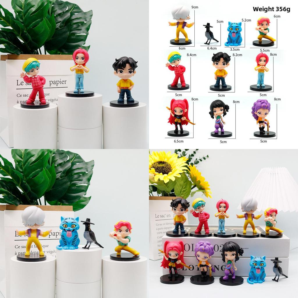 Q Version Kpop Demon Hunters Pvc Model Ornament For Demon Slayer Fans With Cartoon Style