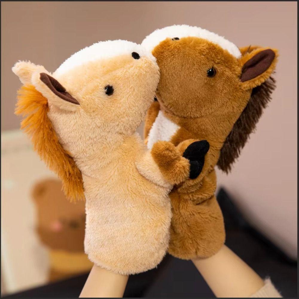 Storytelling Animal Horse Hand Puppet Soft Stuffed Plush Horse Toys  Story Time