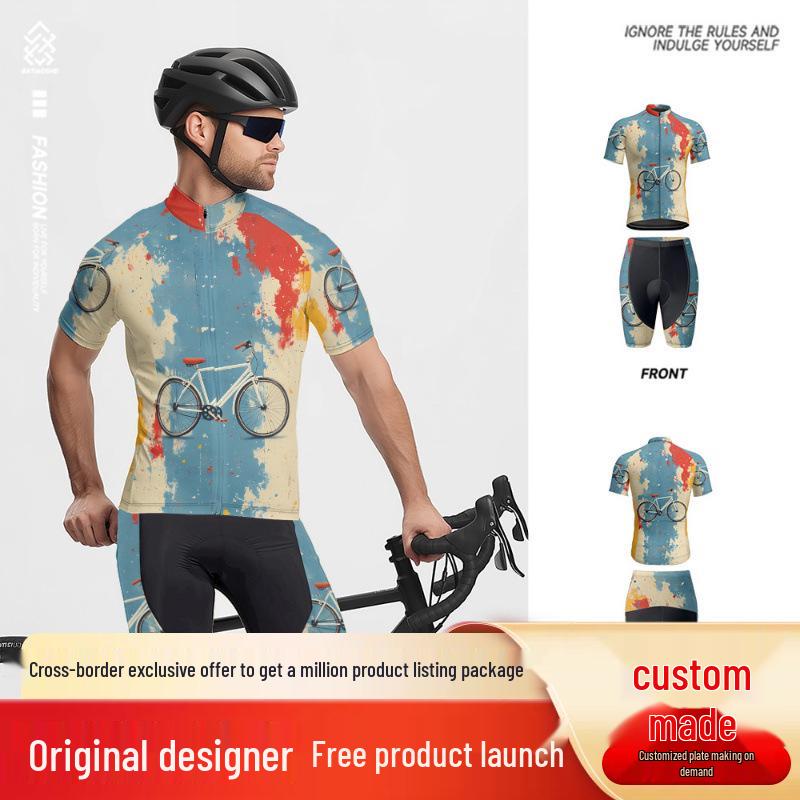 

Creative Pattern Road Bike Cycling Jersey - Men s & Women s Sport Fashion Set L