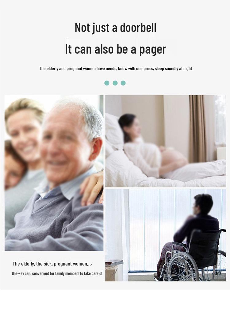 Battery-Free Smart Wireless Doorbell with Music Reminder and Elderly Call Button