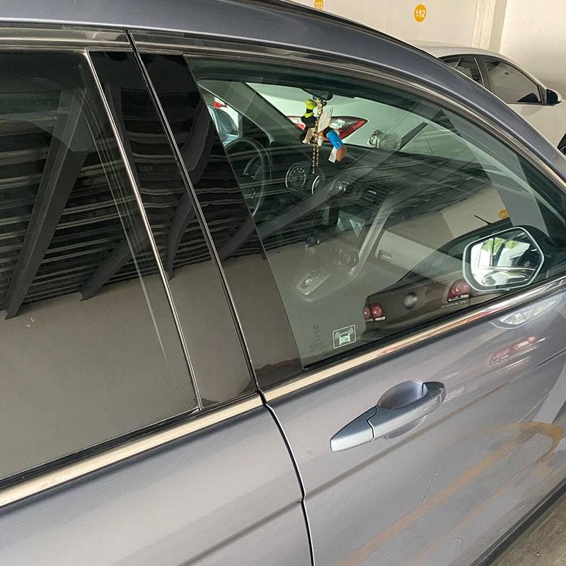 6Pcs Car Window Pillar Posts Door Trim Sticker Black Decal Cover Exterior Parts for Honda Accord Sedan 2018-2022