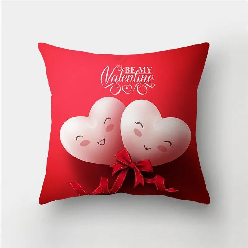 Valentine's Day Love Pattern Decorative Pillowcase Living Room Office Ornaments Home Pillowcase