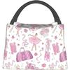Pink Ballet Dance Lunch Box Picnic Bags Dance Tote Insulated Portable Cute Container Meal Bag Dance Lunch Box for Picnic Shcool