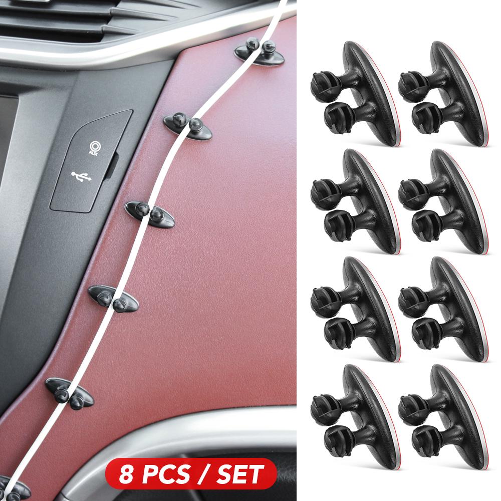 8Pcs/Lot Car Wire Cable Holder Tie Clip Fixer Car Charger Line Clasp Clamp USB Cable Car Clip