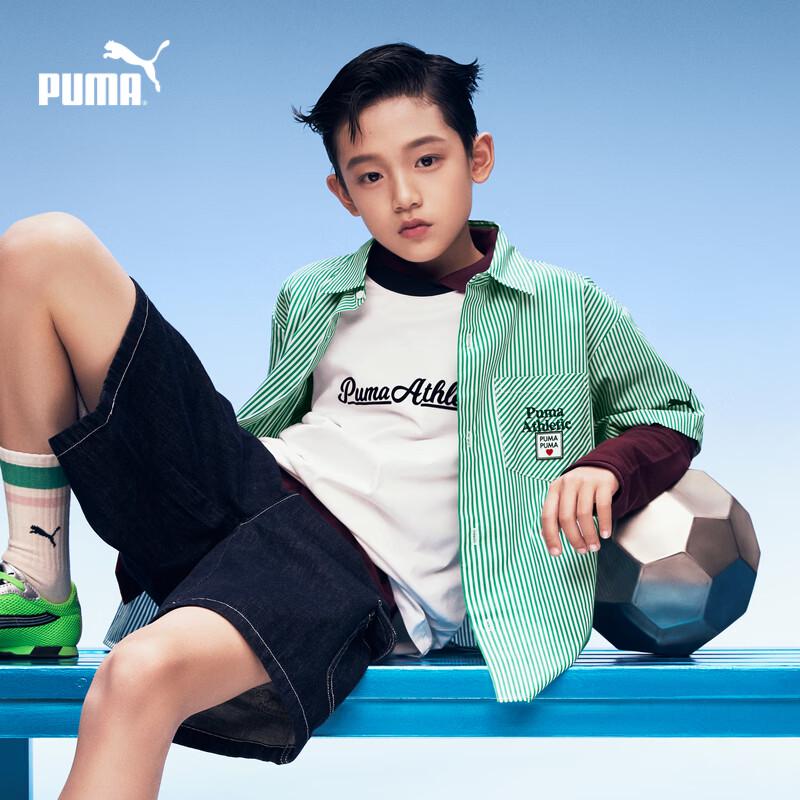 

PUMA Kids 2026 Summer Stripe Short Sleeve Shirt 120