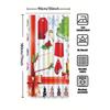 TU Festive Holiday Shower Curtain Christmas Trees Reindeer Snowflakes Winter Pattern Waterproof Fabric Decor Bathroom Set