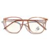 Xunge Retro Tea-Colored Flat Lens Glasses for Women