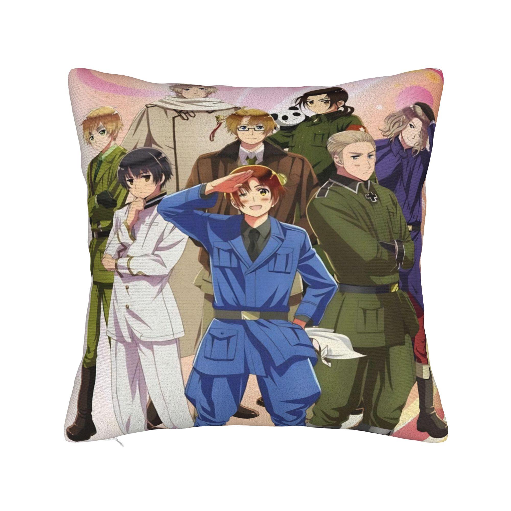 

Hetalia Axis Powers Anime Pillowcases Merch Printed Cushion Cover Gift Pillow Case Cover Home Multi-Size 20x20Inch