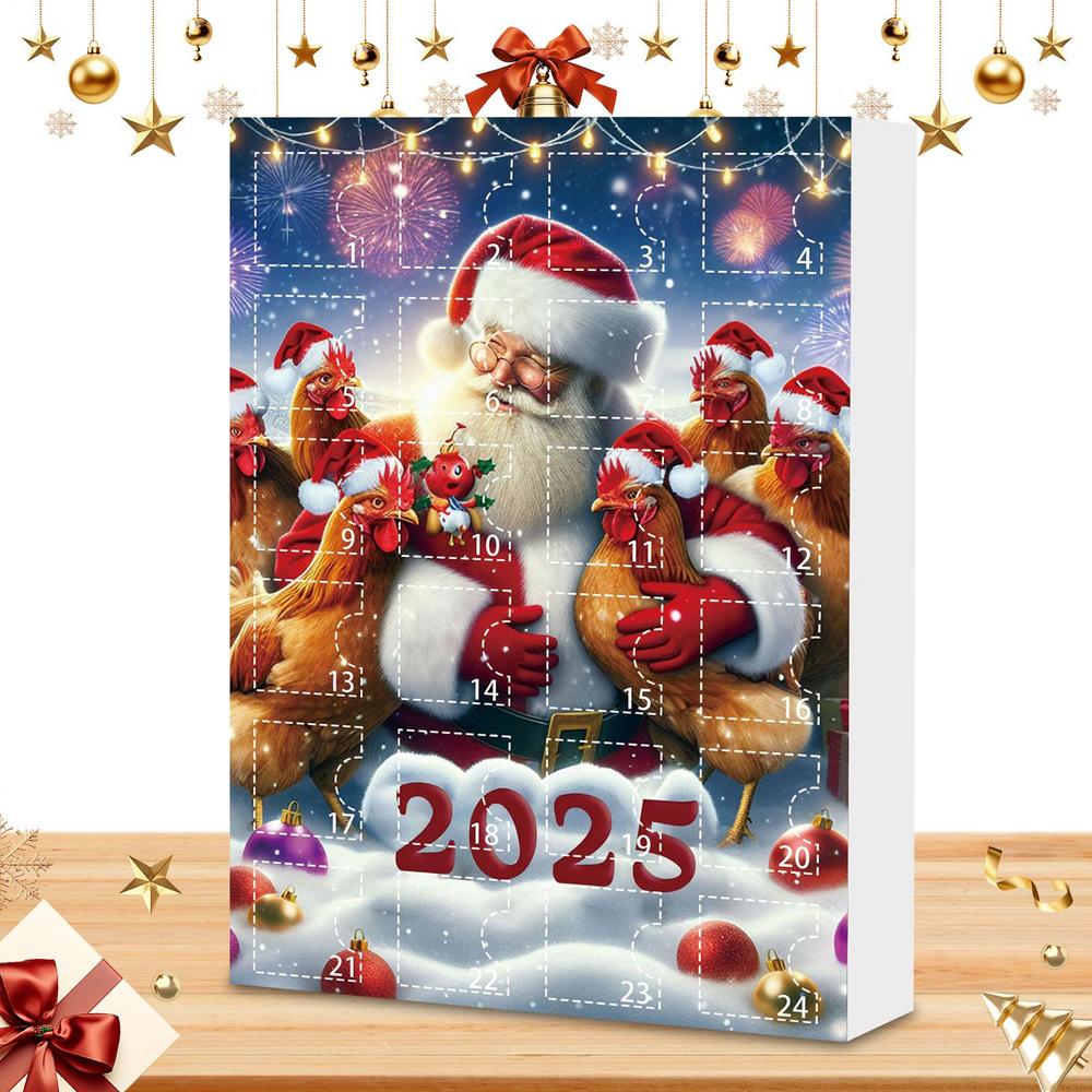 Christmas Tree Ornaments 24 Days Festive Countdown Calendar 2025 2D Acrylic Cute Chick Pendants Animal Charm For Christmas Tree