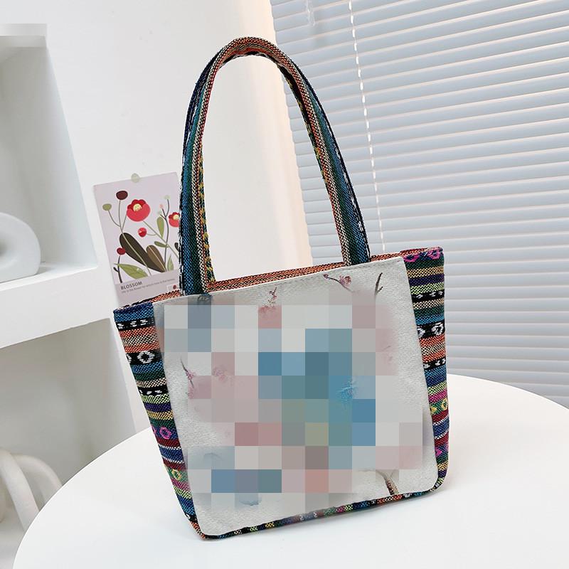 Canvas embroidery butterfly handbag bag middle-aged and elderly mother handbag women's ethnic style elephant women's bag