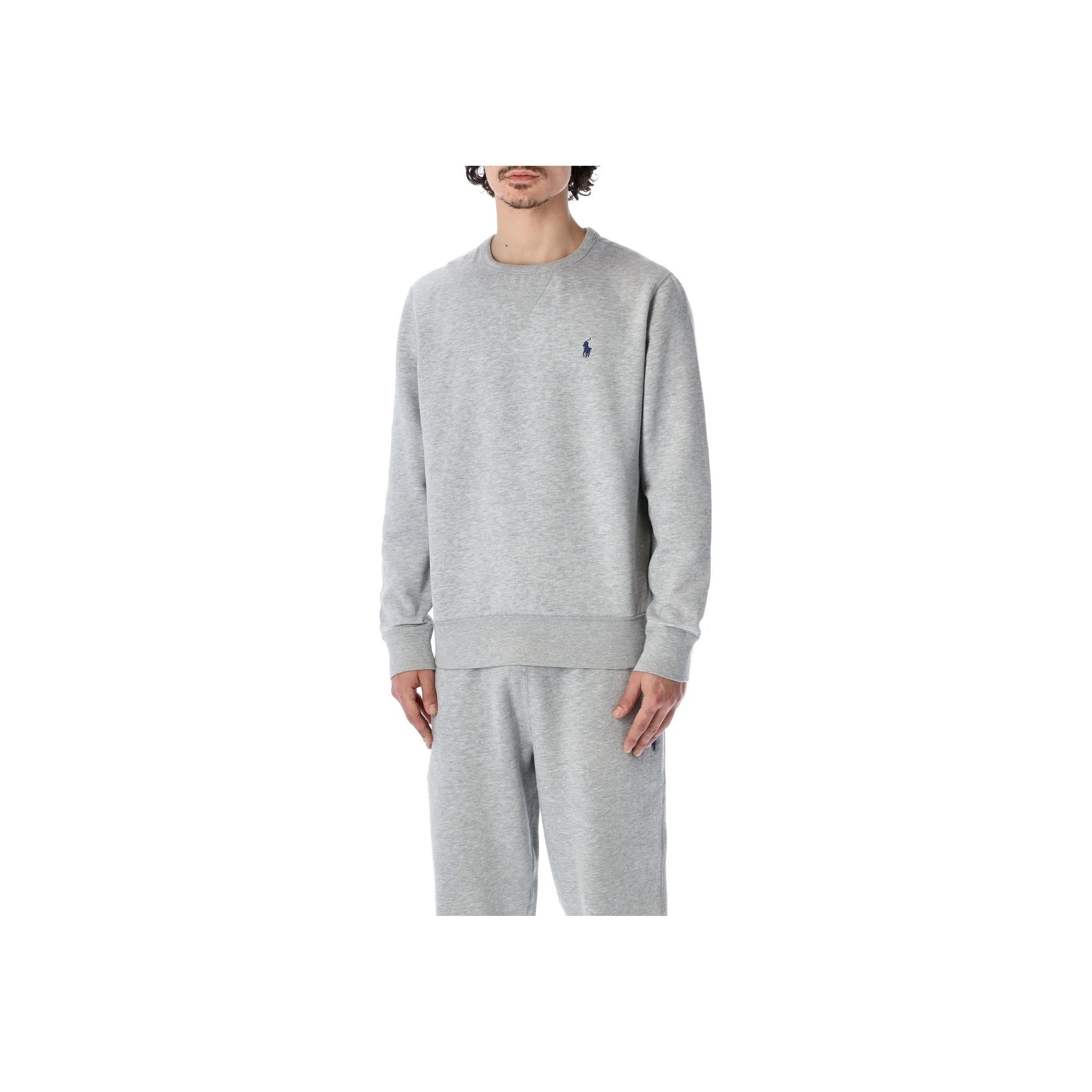 

Polo Ralph Lauren Ss23 Однотонный свитшот с круглым вырезом и длинным рукавом с логотипом Мужской свитшот Серый 710766772F-004 XL