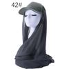 New Arrival Solid-Colored Chiffon Scarf with Brim Womens Baseball Cap-Style Ethnic All-Match Pull-On Headscarf Hat