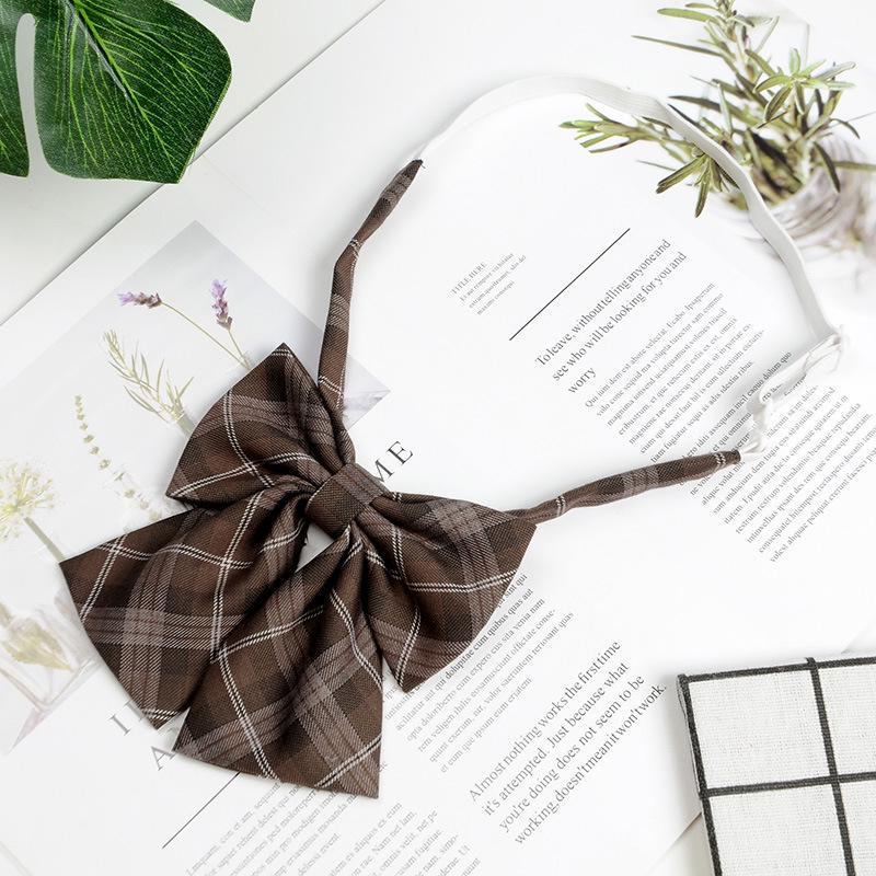 JK Women's Brown Retro Japanese School-Style Bow Tie