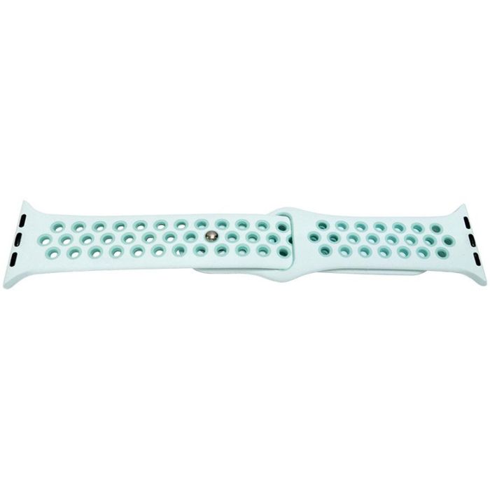 Bracelet pour Apple Watch - MY-MONTRE - Teal/Turquoise - Silicone perforé - 38/40/41mm - Fermeture épingle-boucle
