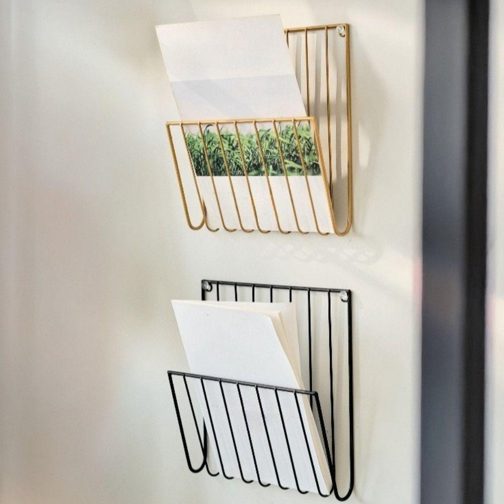 Metal Wall Files Folder Iron Wire Door Hanging Organizers Book Newspaper Storage Rack  For Home