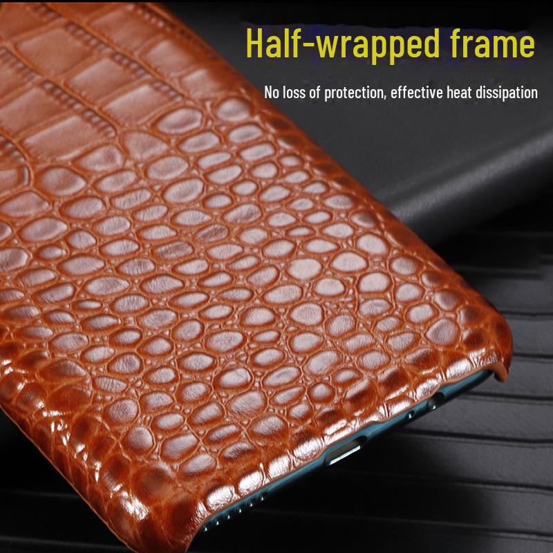 iQOO Neo8 Crocodile Pattern Half-Cover Genuine Leather Case