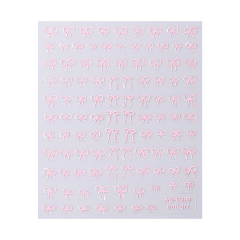 

Блестящая белая лента с бантом, наклейки для ногтей, 3D дизайн ногтей, декоративные наклейки, лента с бантом, наклейки для маникюра своими руками розовый
