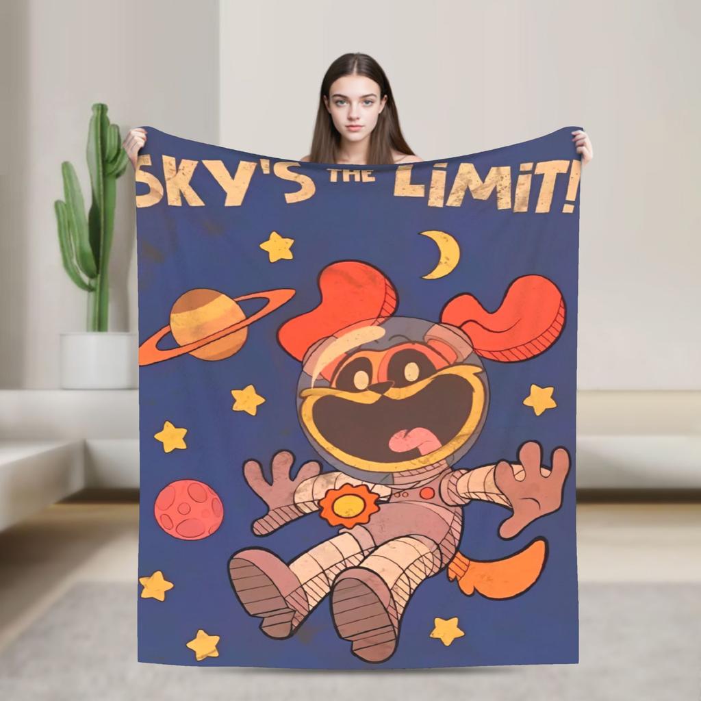 Cartoon S-Smiling Critters Anime Blankets Game Plush Novelty Warm Throw Blanket for Home Autumn/Winter