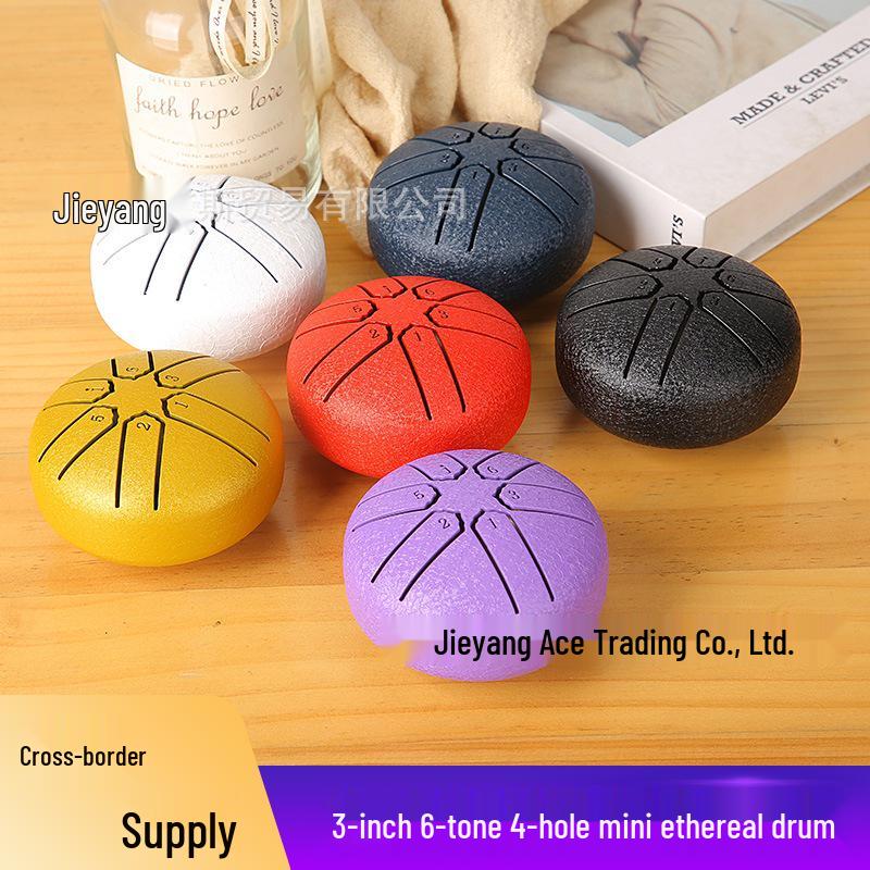 Mini Steel Tongue Drum - 3-inch, 6-tone Ethereal Percussion Instrument for Children чёрный