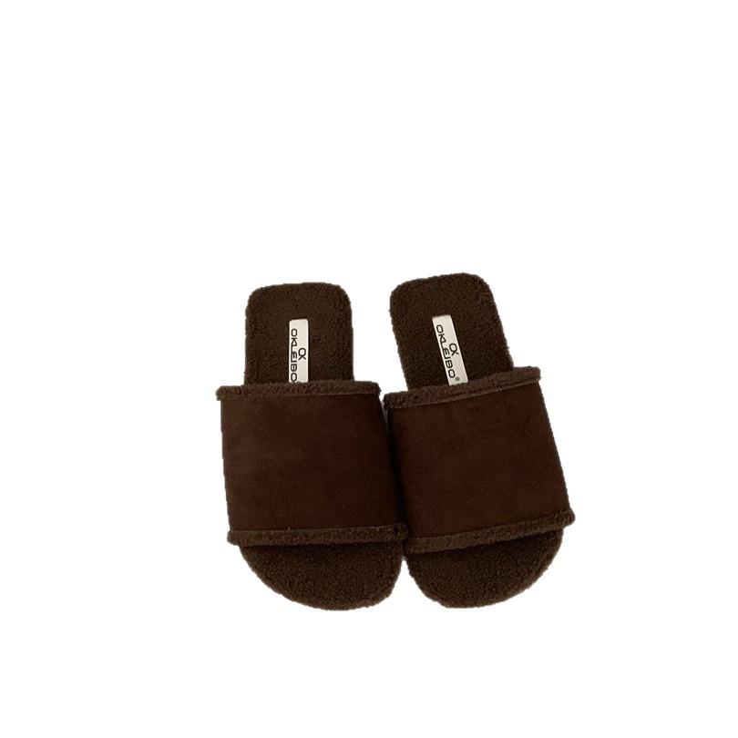 Niche Fluffy Slippers Fluffy 2025 Temperament Leopard Print Retro Fashion Lazy Soft Bottom Comfortable Home One-word Drag