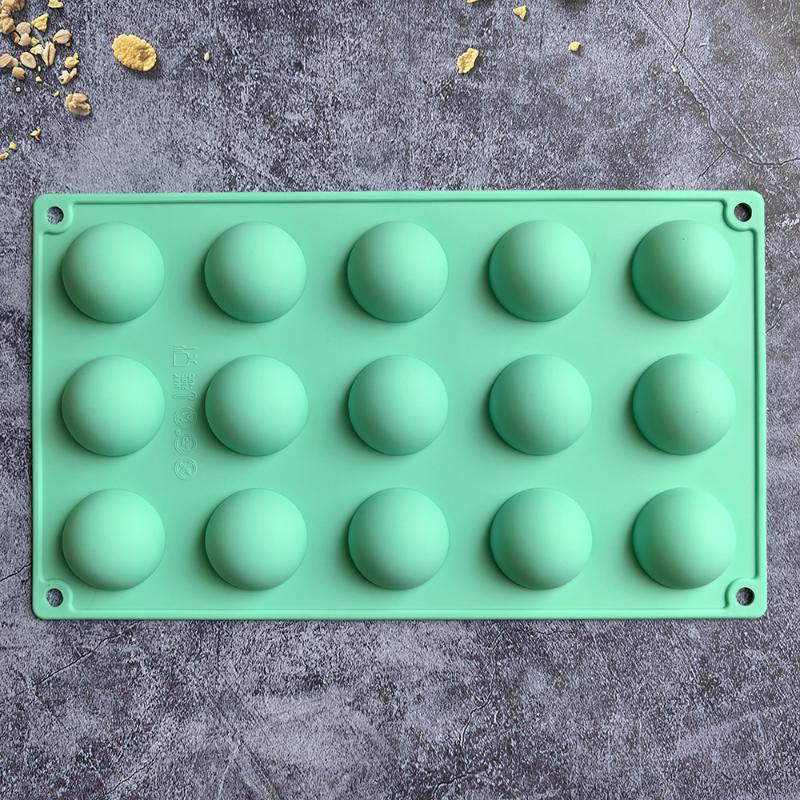15 Holes Half Ball Sphere Round Silicone Mold 3D Brownie Pudding Mousse Chocolate Dessert Diy Baking Cake Decoration Tool